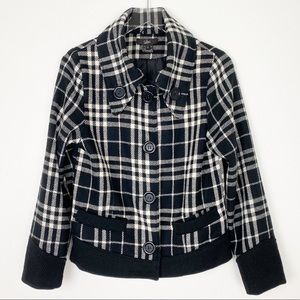 Luii Wool Blend Plaid Lined Blazer Jacket
